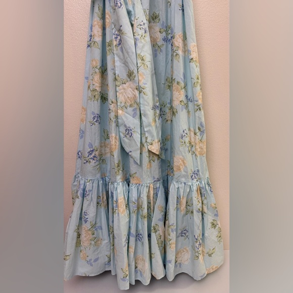 Love Shack Fancy X Target Estelle Blue Floral Puff Sleeve Midi Dress Size 10 NWT - Picture 8 of 9